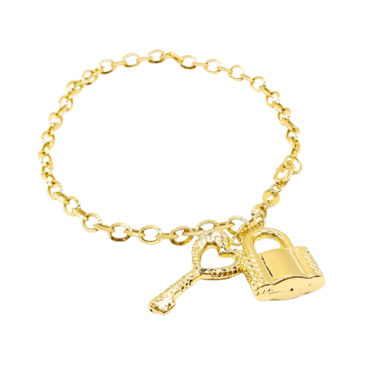 Lock and Key Charm Bracelet