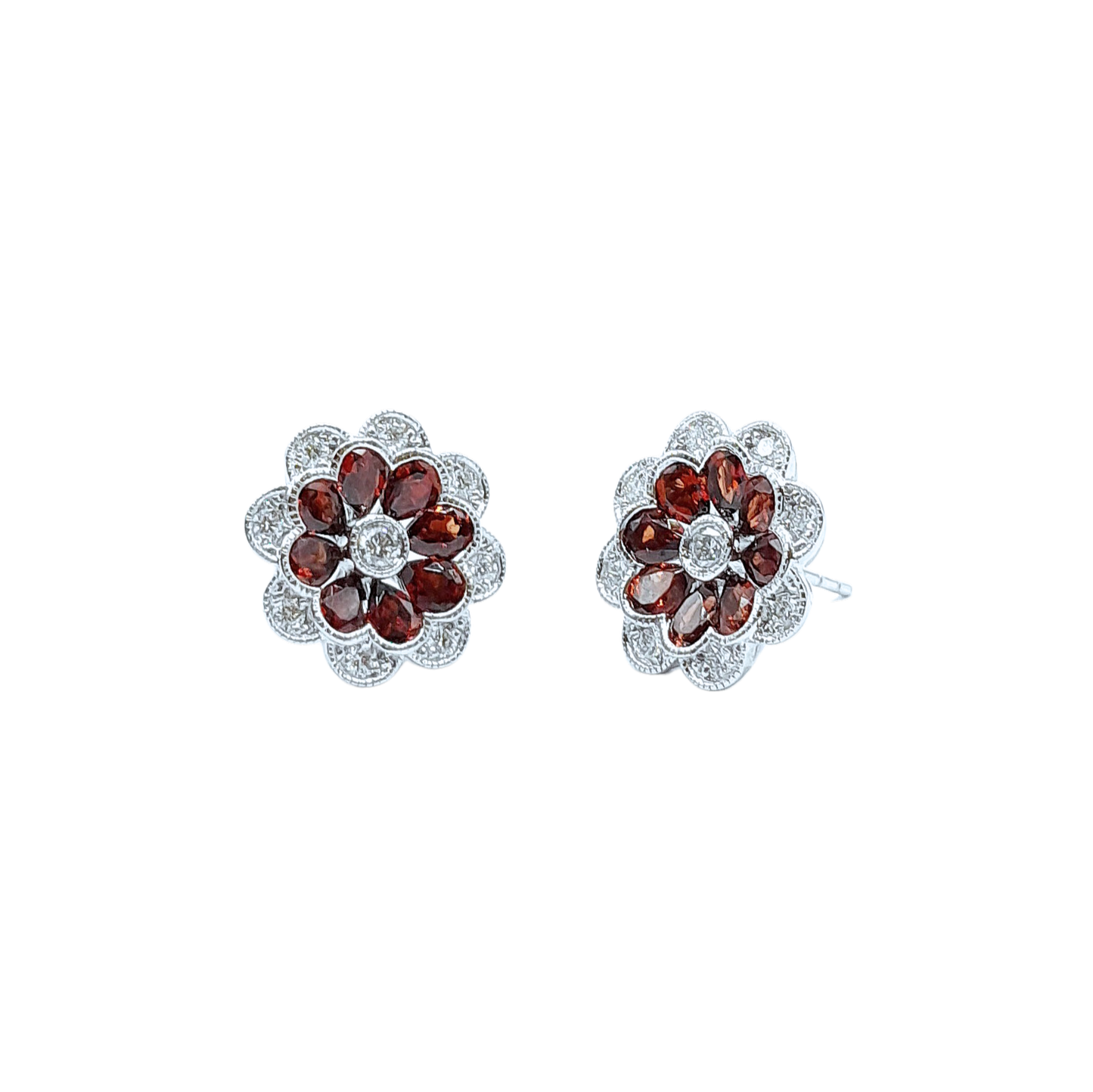 Flower with Ruby Earring