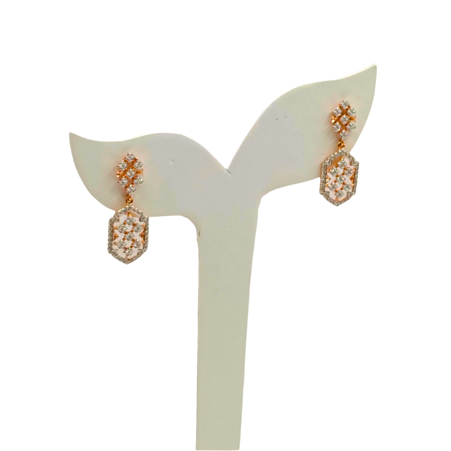 Dangling Hexagon Shape Earring