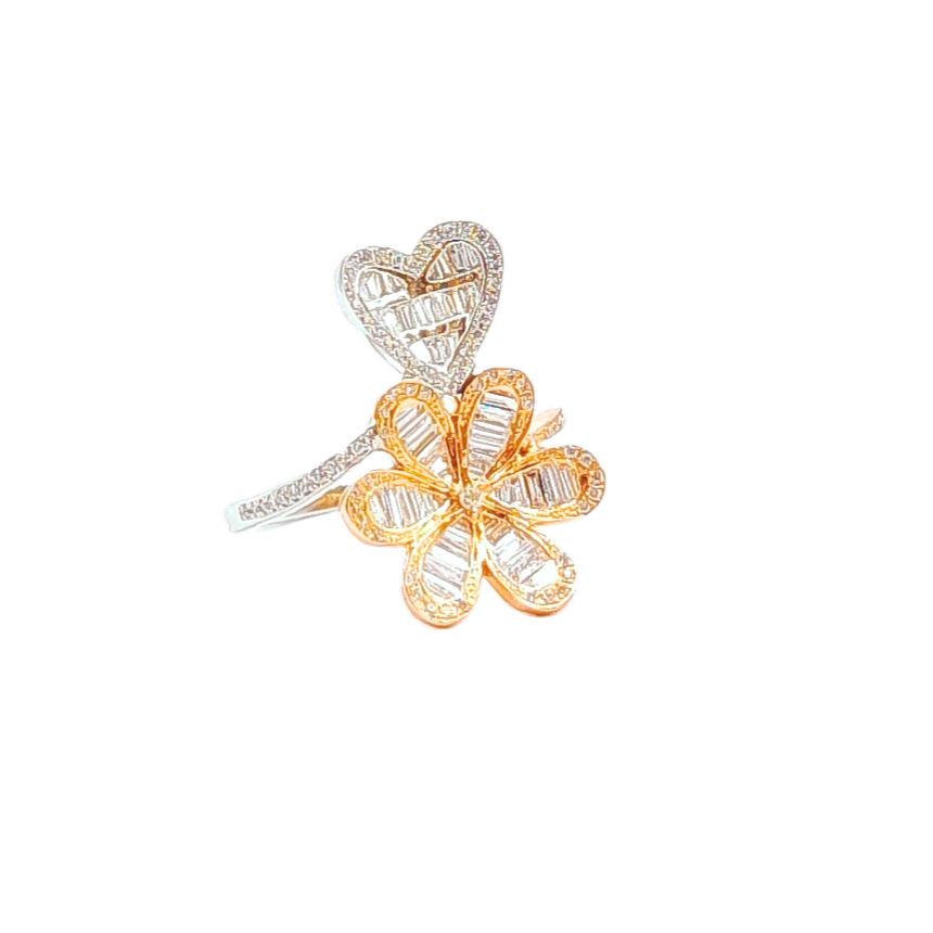 Heart and Flower Ring