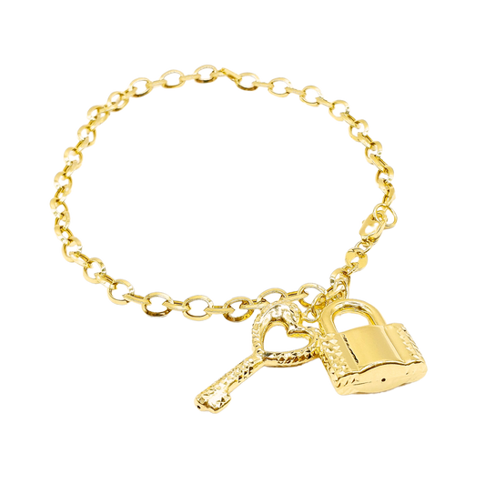 Lock and Key Charm Bracelet