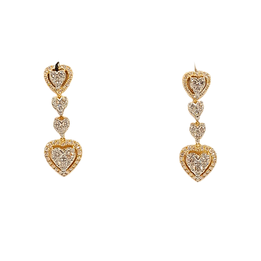 Dangling Heart Illusion Earring