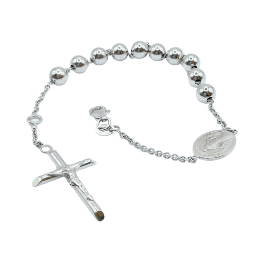 White Gold Rosary Bracelet