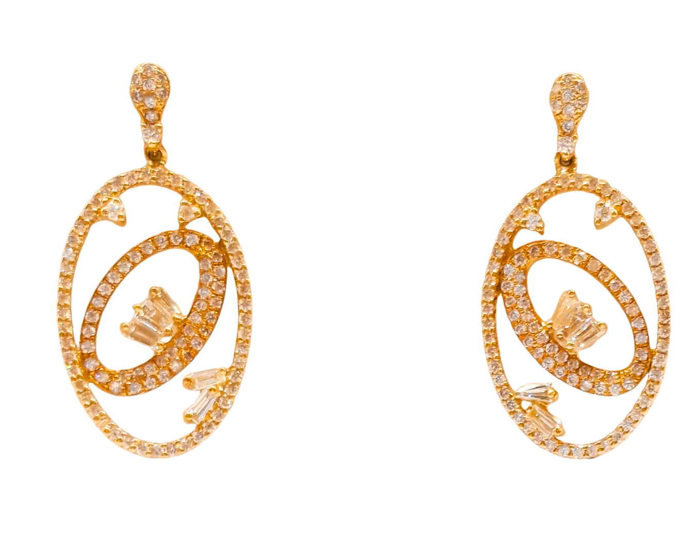 Large Oval Diamond Earrings