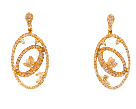 Large Oval Diamond Earrings