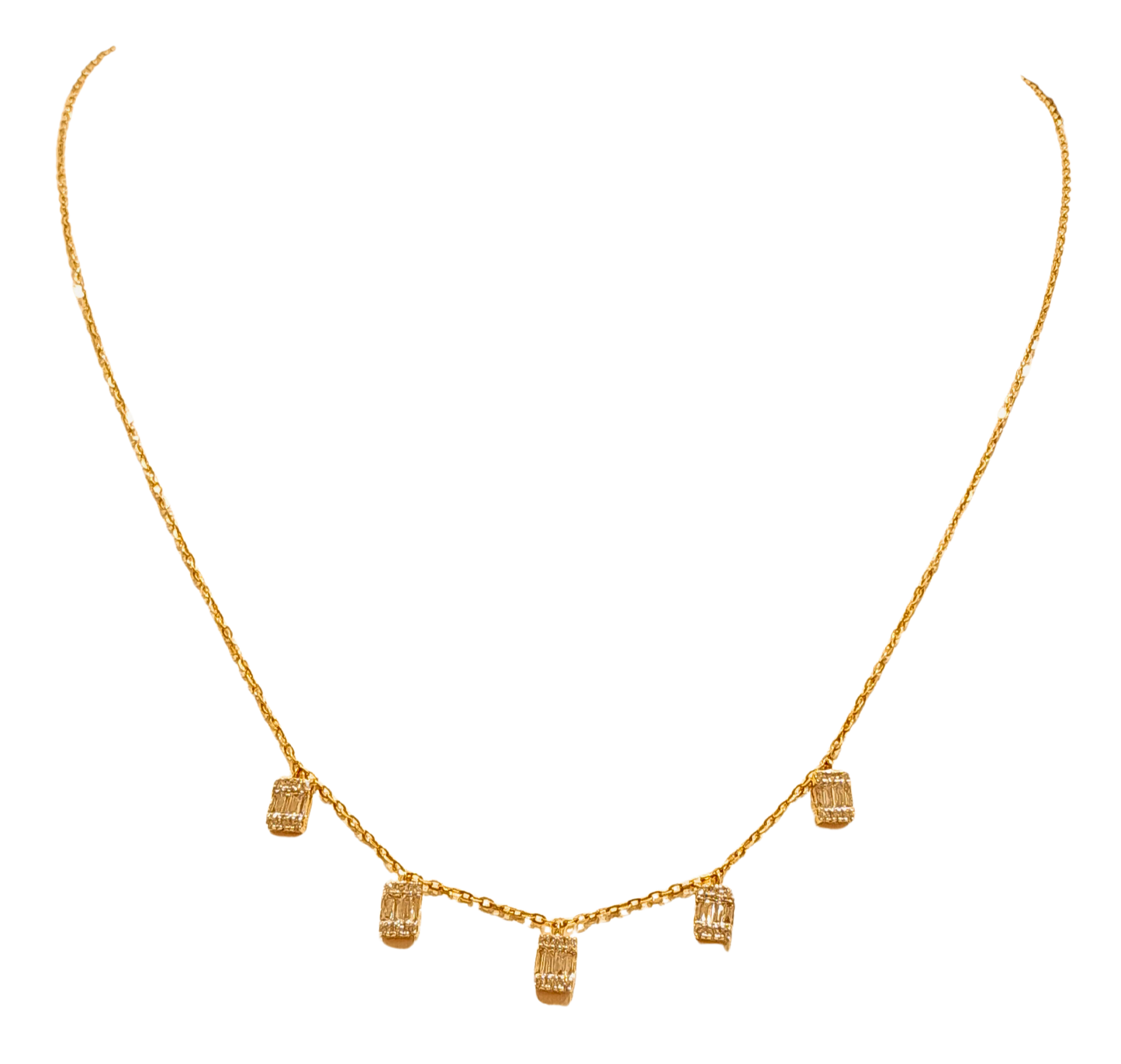 Station Necklace with Emeralds