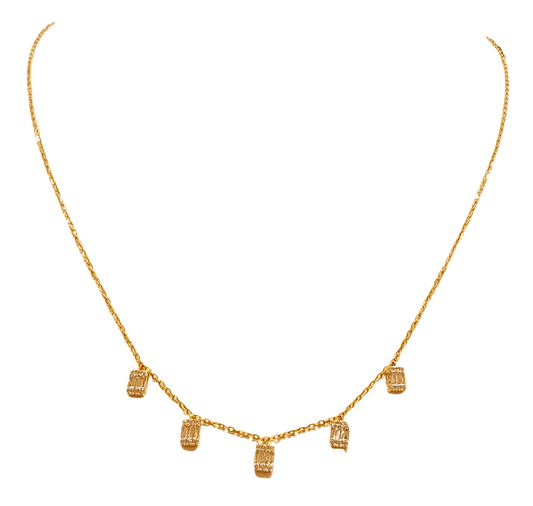 Station Necklace with Emeralds