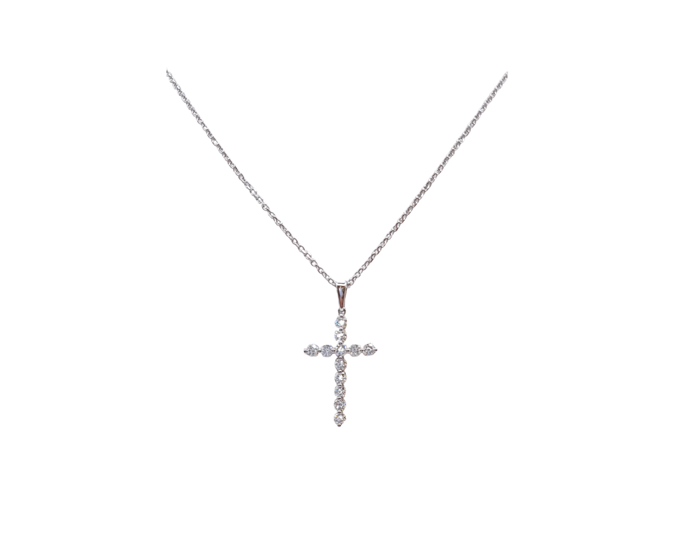 Cross Pendant with Diamond Stone
