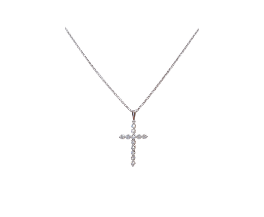 Cross Pendant with Diamond Stone