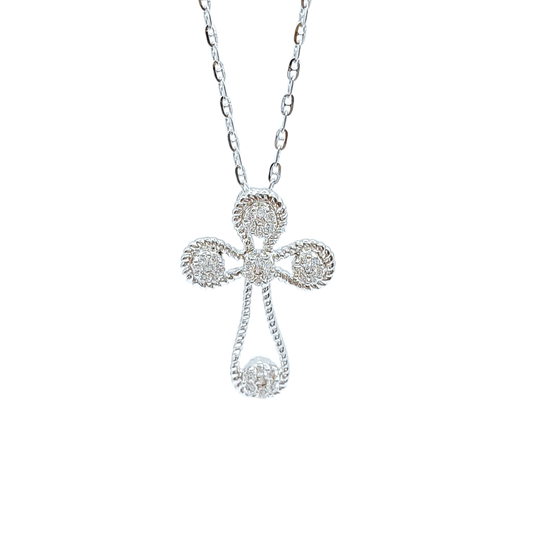 Cross with Illusion Diamond Pendant