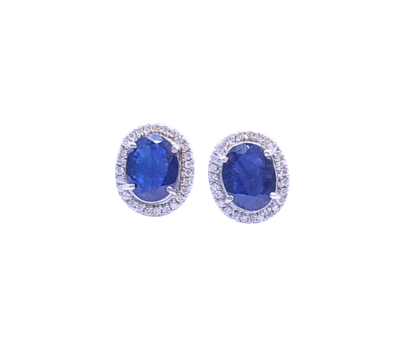 Blue Sapphire Stud Earring