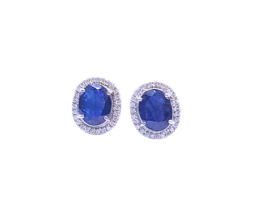 Blue Sapphire Stud Earring